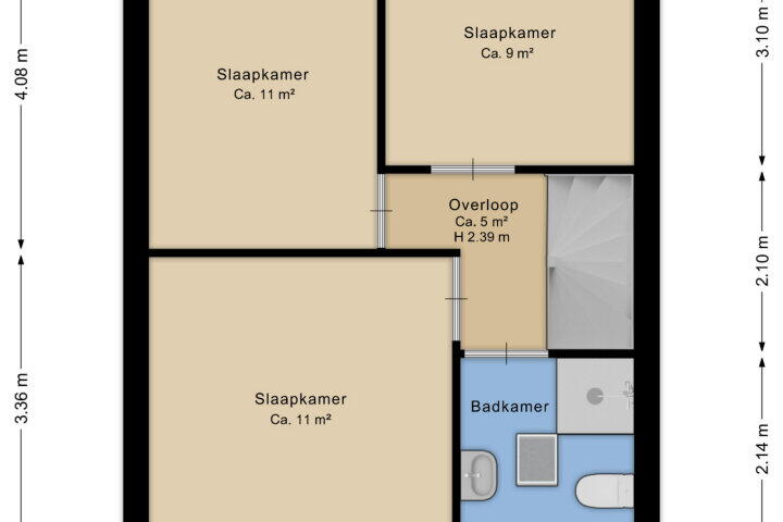 Plattegrond – De Snikke 10, Hoogeveen