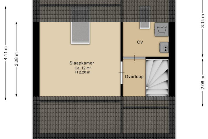 Plattegrond – De Snikke 10, Hoogeveen