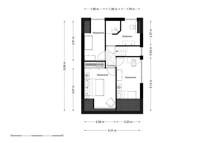Plattegrond – De Telle 70, Ureterp