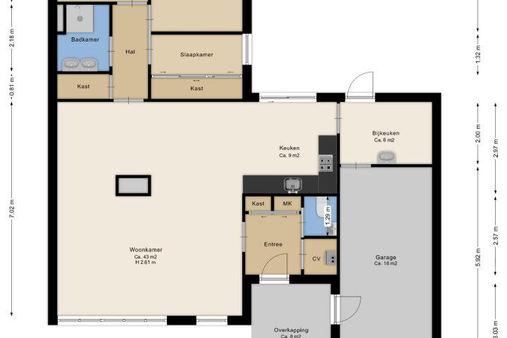 Plattegrond – De Tellinghorst 22, Hoogeveen