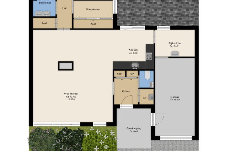 Plattegrond – De Tellinghorst 22, Hoogeveen
