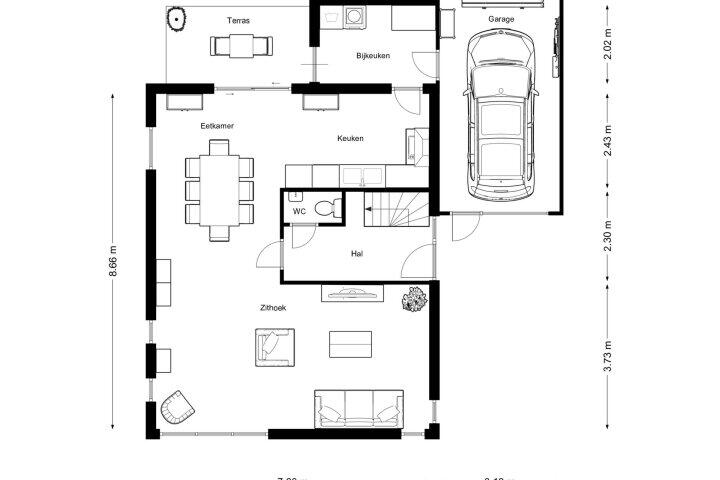 Plattegrond – De Twee Gebroeders 128, Drachten