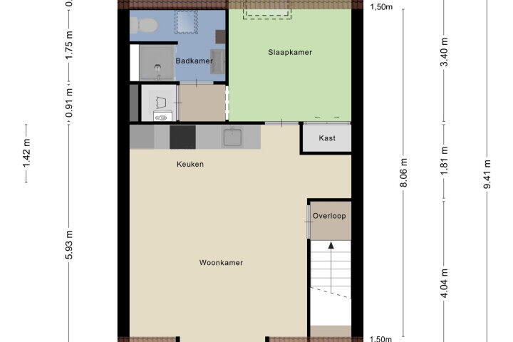 Plattegrond – de Ververt 1019, Wijchen