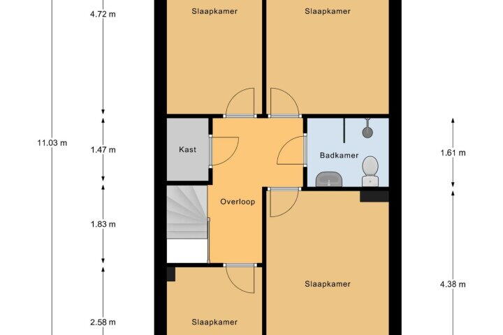 Plattegrond – De Visserstraat 31, Vlissingen
