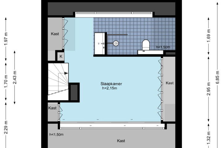 Plattegrond – De Vlaschaard 51, Amstelveen