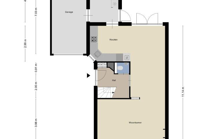 Plattegrond – de Waag 16, Gieten