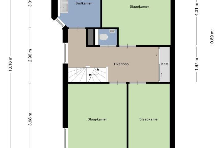 Plattegrond – de Waag 16, Gieten