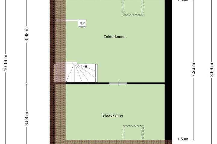 Plattegrond – de Waag 16, Gieten