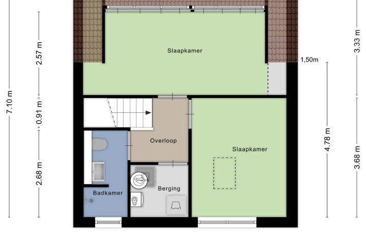 Plattegrond – de Werf 1, Bergharen