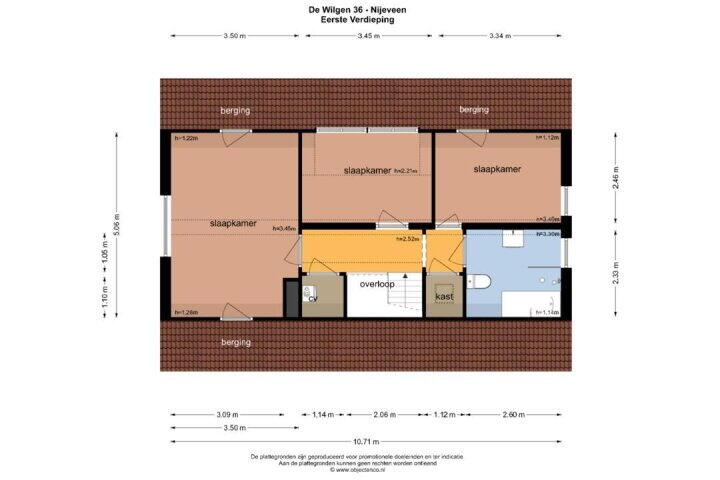 Plattegrond – De wilgen 36, Nijeveen