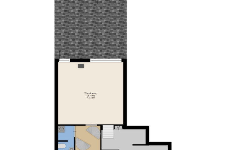 Plattegrond – De Wouden 166, Assen