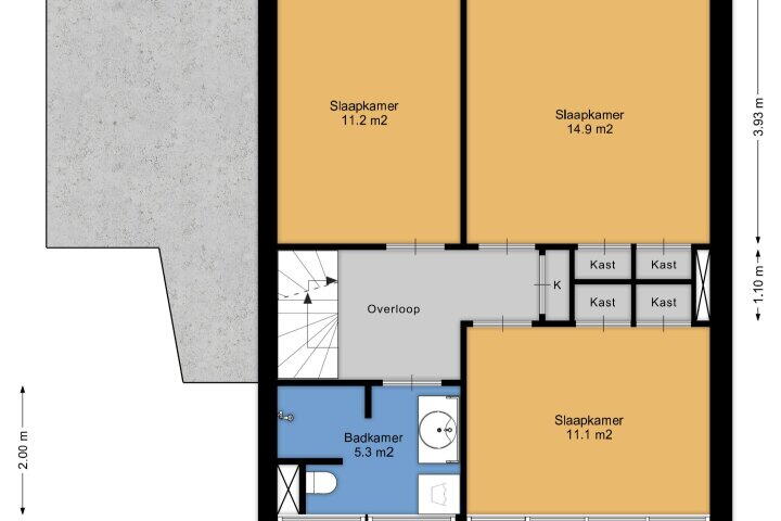 Plattegrond – De Wulp 53, Vriezenveen