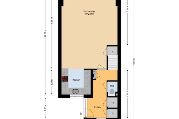 Plattegrond – de Zwaan 4, Leidschendam