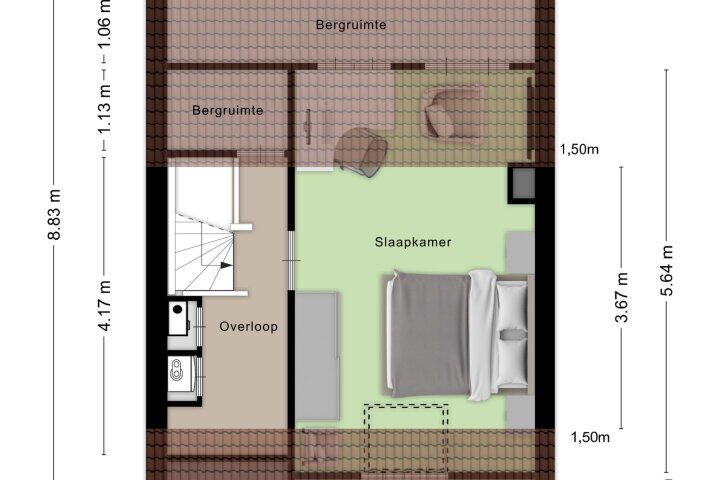 Plattegrond – Diamantdijk 104, Roosendaal