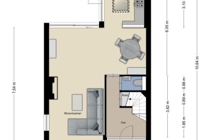 Plattegrond – Diepenbrocklaan 13, Roosendaal