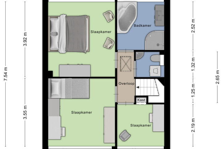 Plattegrond – Diepenbrocklaan 13, Roosendaal