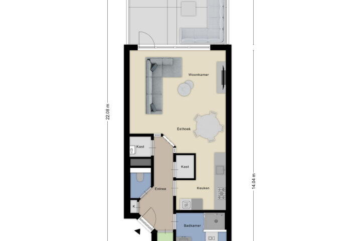 Plattegrond – Dijkcentrum 91, Roosendaal