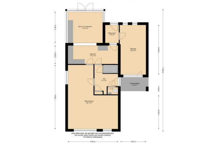 Plattegrond – Dionisiusstraat 15, Oirlo