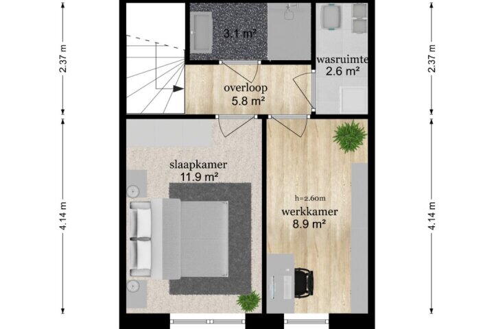 Plattegrond – Dirk Fockstraat 4, Wijk bij Duurstede