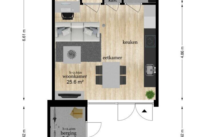 Plattegrond – Dirk Fockstraat 4, Wijk bij Duurstede