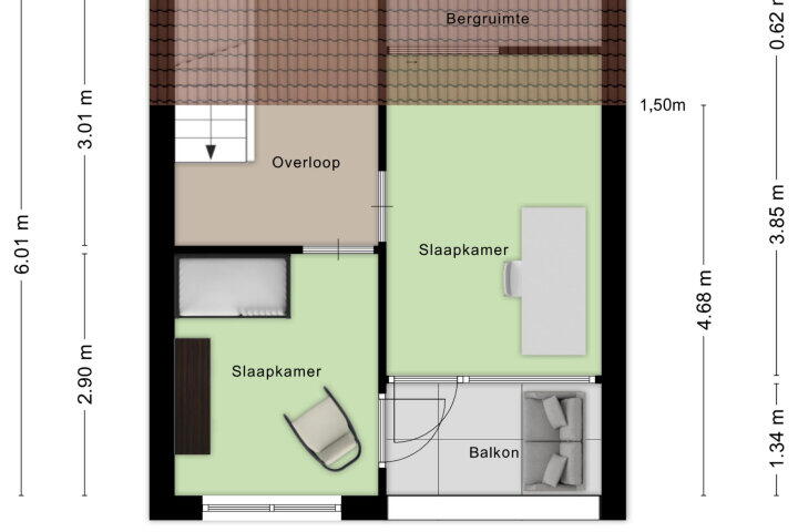 Plattegrond – Doctor Schaepmanlaan 1 D, Roosendaal