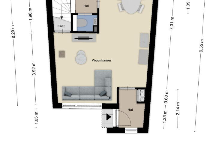 Plattegrond – Doctor Schaepmanlaan 7 B, Roosendaal