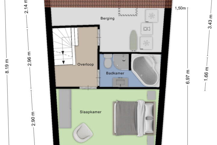 Plattegrond – Doctor Schaepmanlaan 7 B, Roosendaal