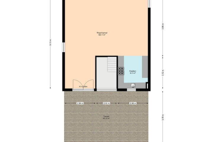 Plattegrond – Dodaarsoever 13, Den Haag