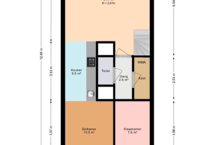 Plattegrond – Dodaarsoever 45, Den Haag