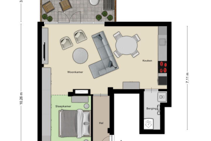 Plattegrond – Dokter Brabersstraat 20 A, Roosendaal