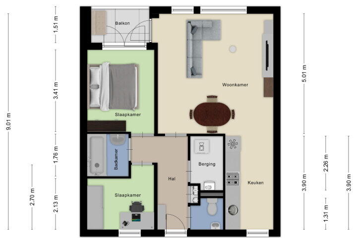 Plattegrond – Dokter Heijptstraat 11 R, Roosendaal