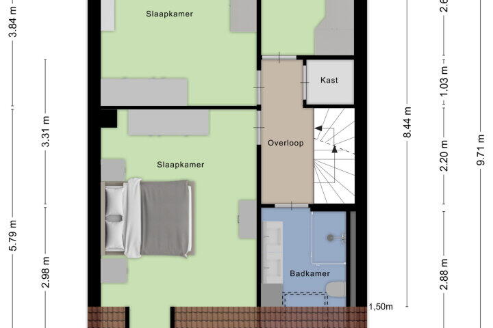 Plattegrond – Dolomietdijk 3, Roosendaal