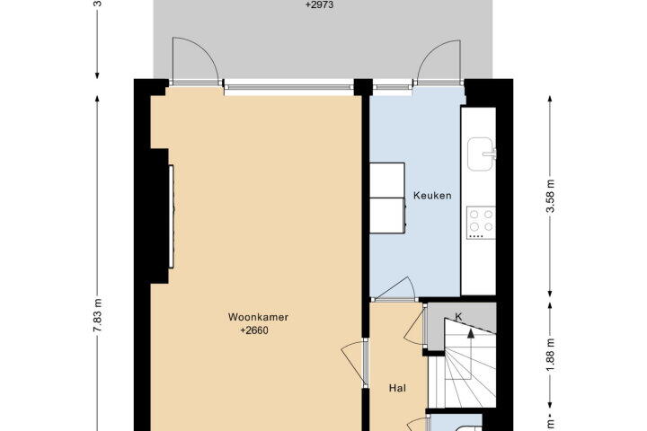 Plattegrond – Donauring 59, Veghel