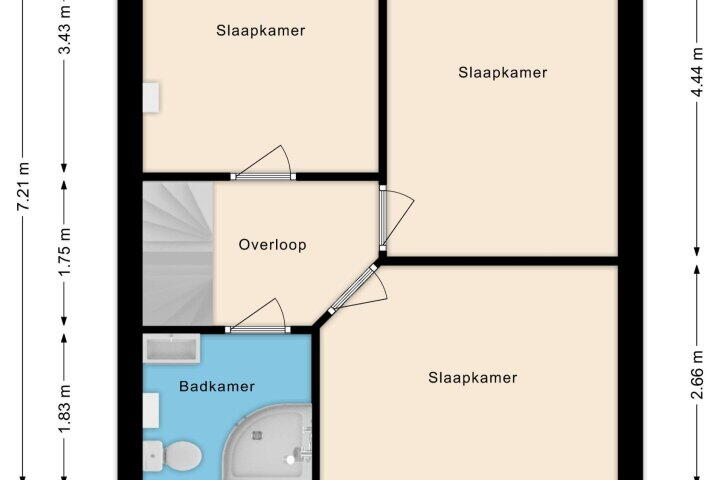 Plattegrond – Dongestraat 17, Beverwijk