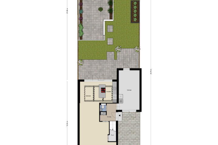 Plattegrond – Donkerstraat 32, Wijchen