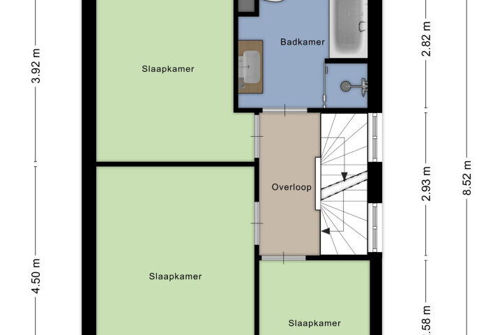 Plattegrond – Donkerstraat 32, Wijchen