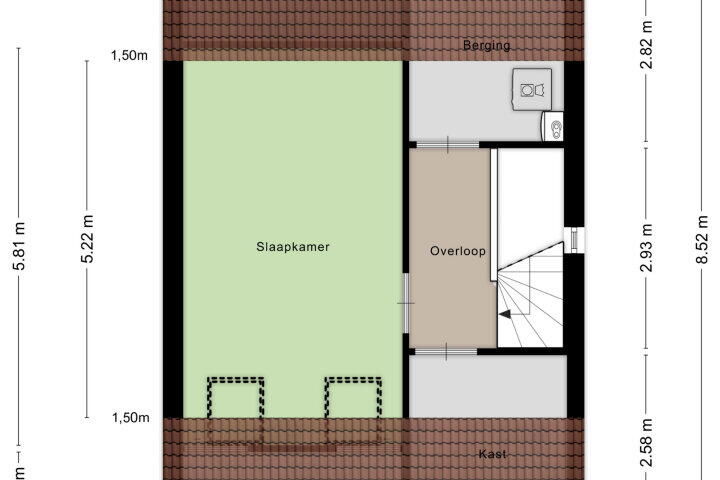 Plattegrond – Donkerstraat 32, Wijchen