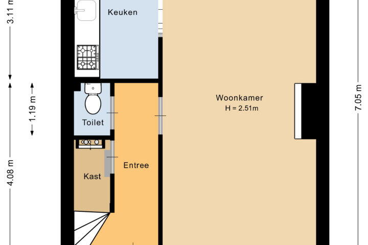 Plattegrond – Doorwerthstraat 23, Nijmegen