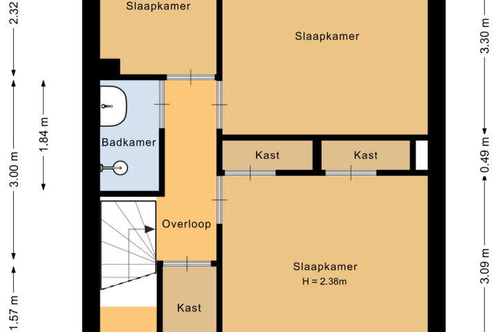 Plattegrond – Doorwerthstraat 23, Nijmegen