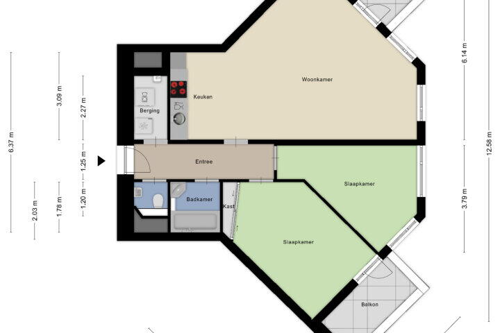Plattegrond – Dopplerdomein 3 C, Maastricht