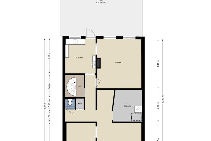 Plattegrond – Dorpsstraat 29, Amstelveen