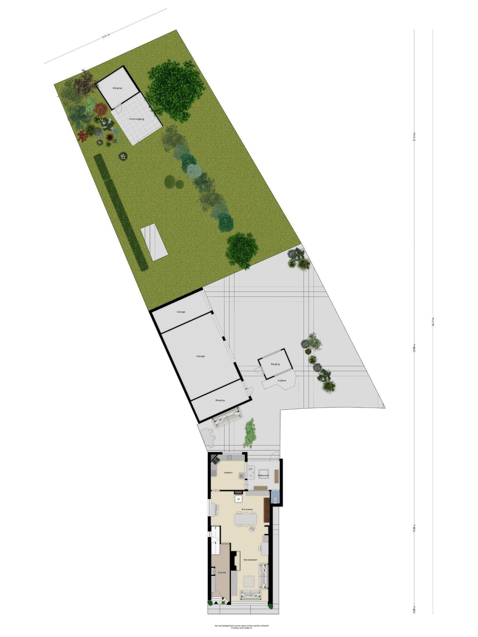 Plattegrond 1 - Dorpsstraat 57, Nispen