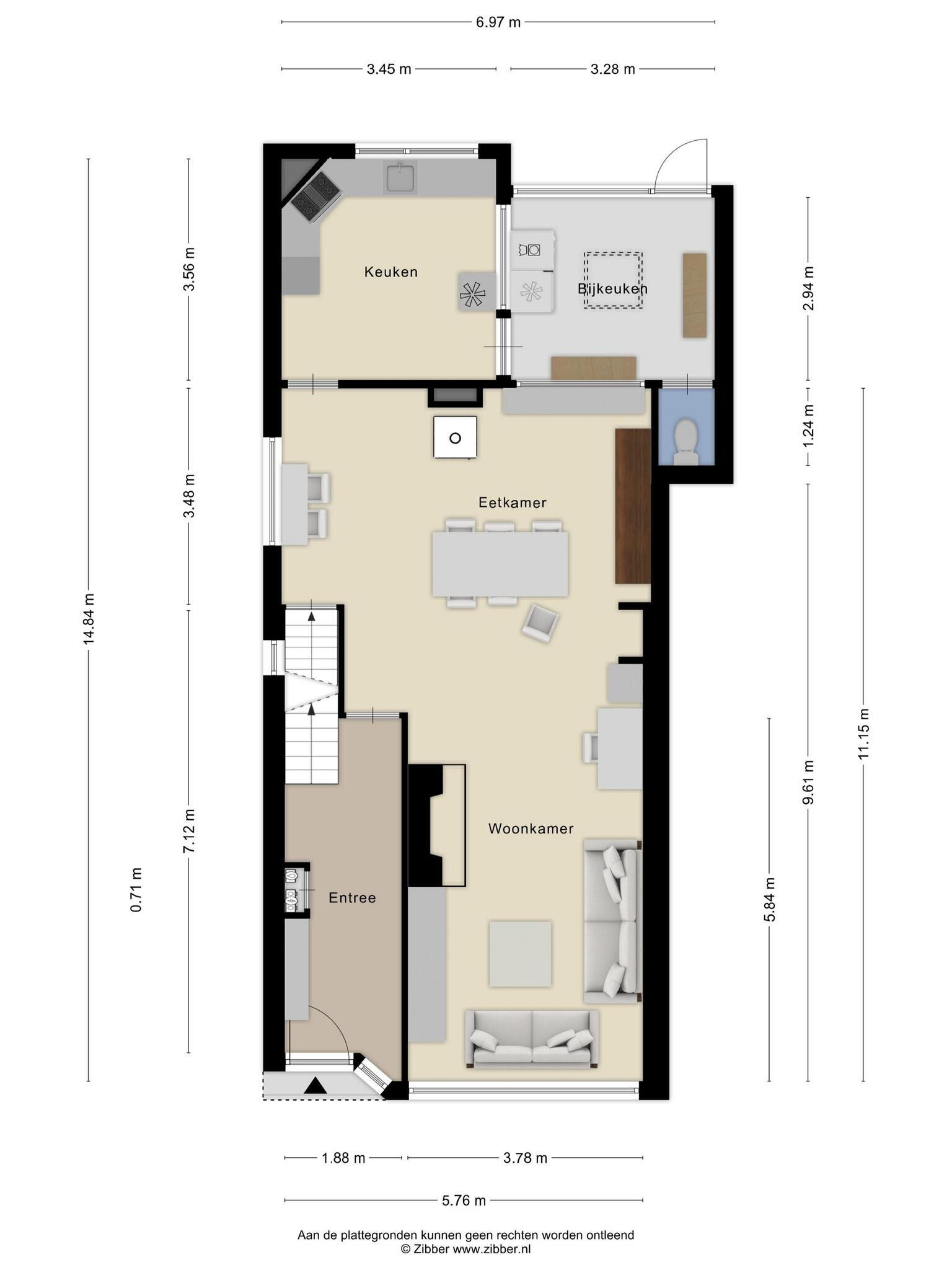 Plattegrond 2 - Dorpsstraat 57, Nispen
