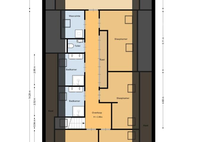 Plattegrond – Dorpsstraat 108, de Wijk