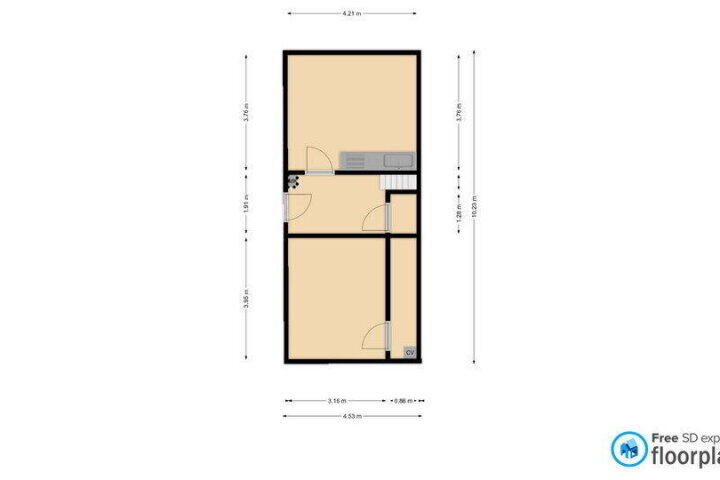 Plattegrond – Dorpsstraat 59 A, Moordrecht