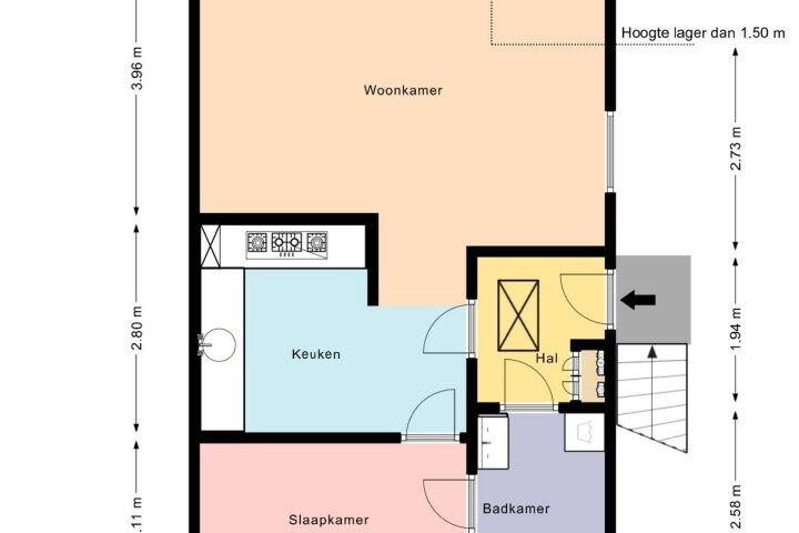 Plattegrond – Dorsvloer 34, Drachten