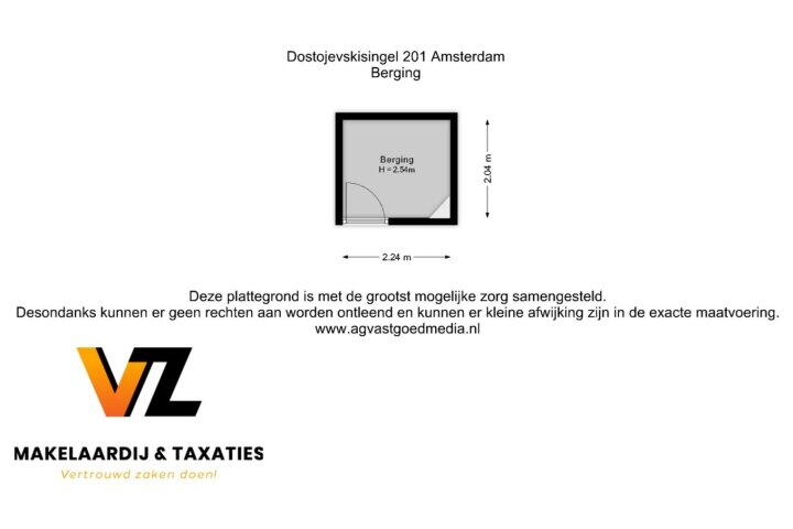 Plattegrond – Dostojevskisingel 201, Amsterdam