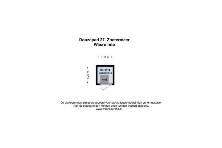 Plattegrond – Douzapad 27, Zoetermeer