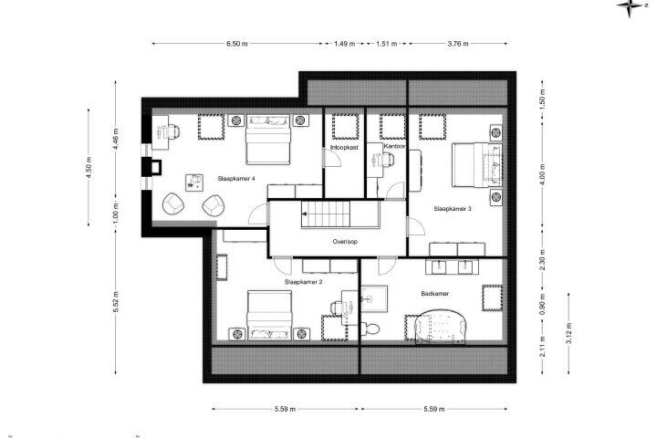 Plattegrond – Drachtster Heawei 96, De Wilgen