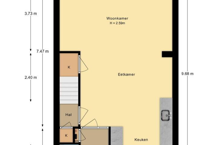 Plattegrond – Drapeniersdonk 166, Apeldoorn
